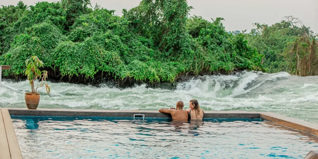 Best Uganda Luxury Safaris: Gorillas, Wildlife and Top Lodges Wildwaters Lodge on a Nile island near Jinja, Uganda
