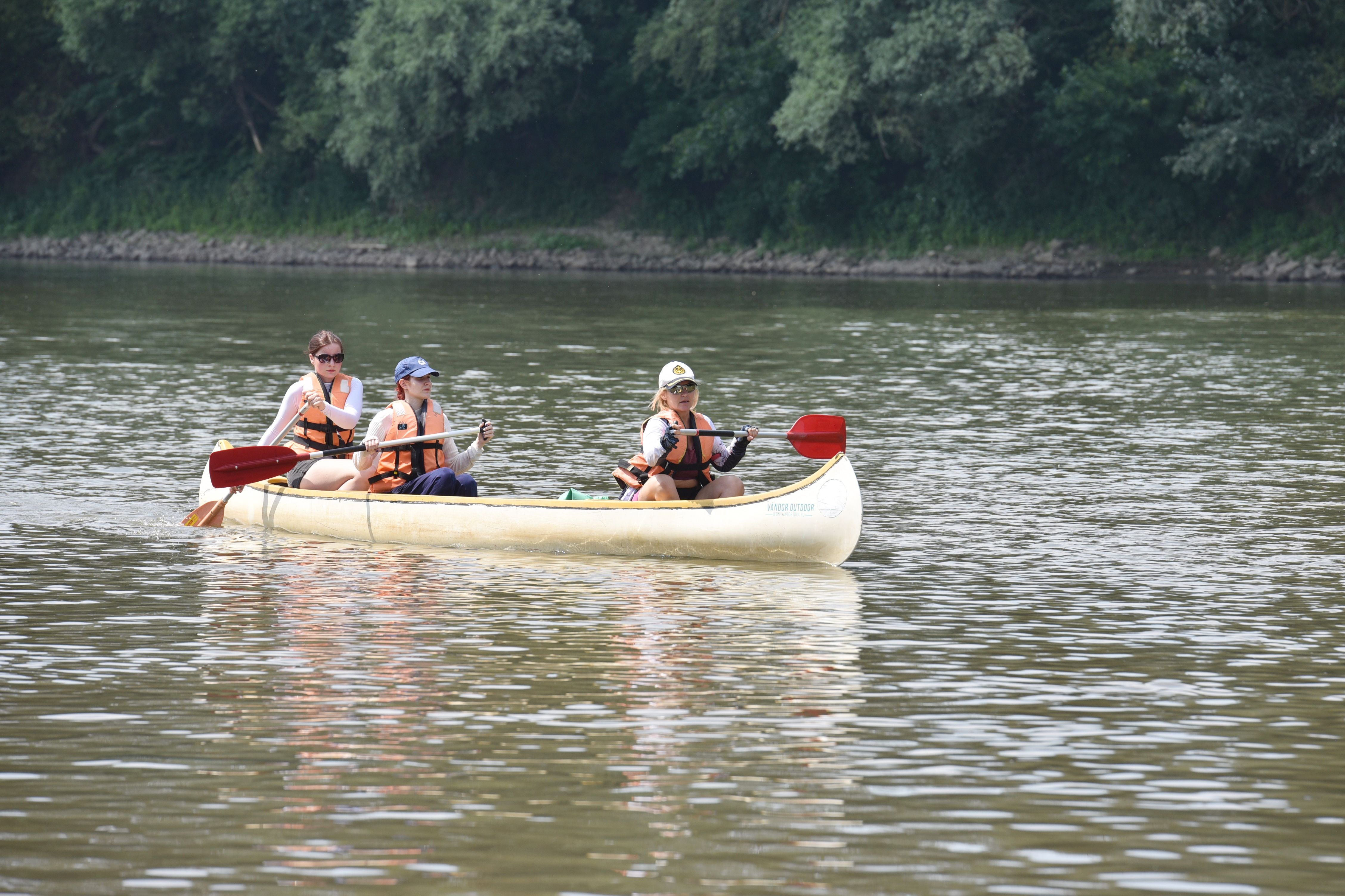 Canoeing on Lake Bunyonyi in a traditional dugout canoe