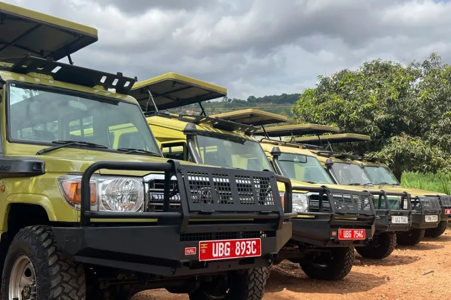 Self drive safari in Uganda, safari vehicle on a game drive
